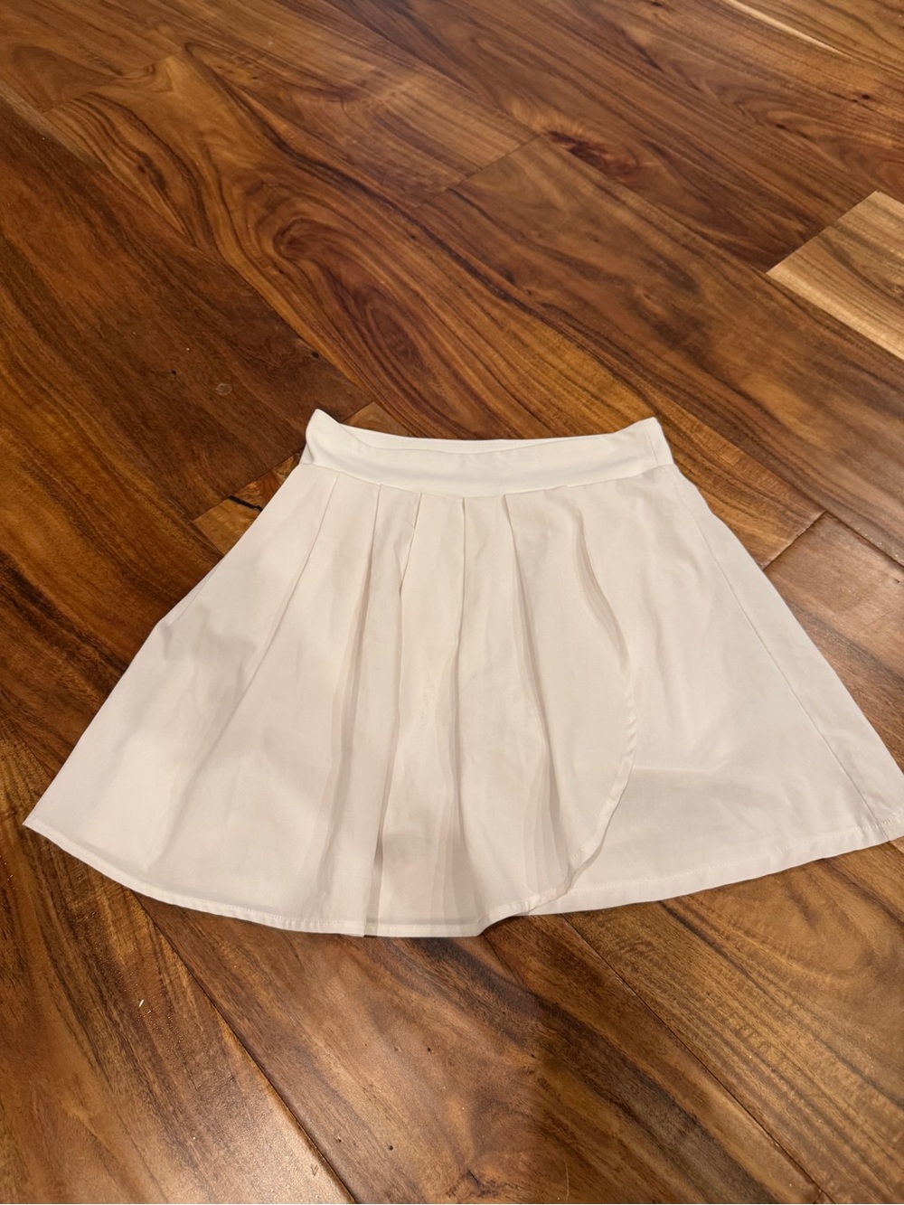 J. Crew White Pleated Skater Skirt